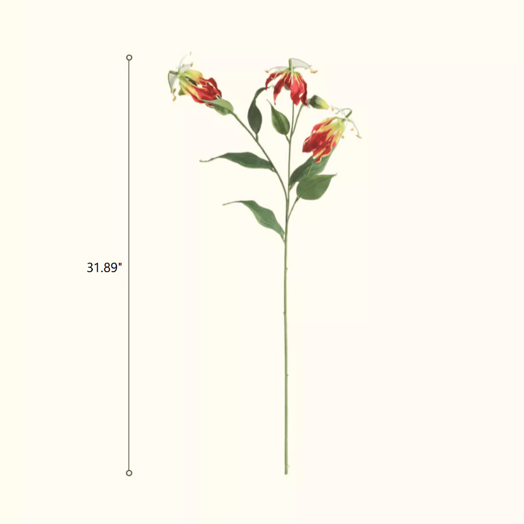 Faux Fire Lily Stem 31.9" Tall - RusticReach