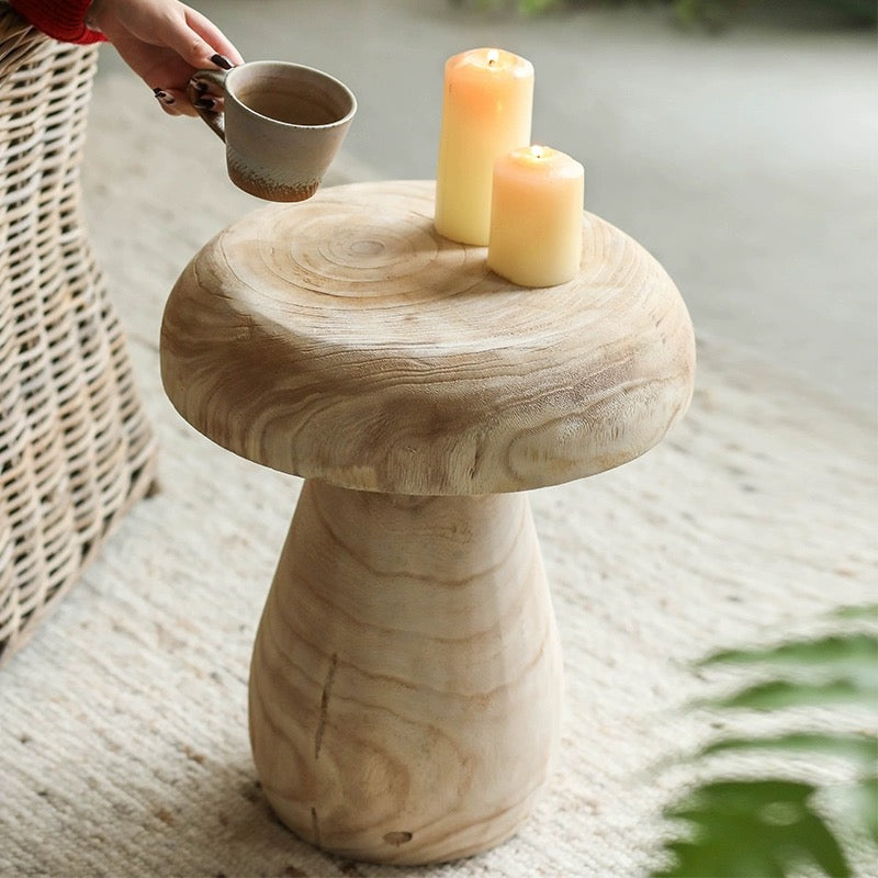 Wooden Fungi-Inspired Side Table