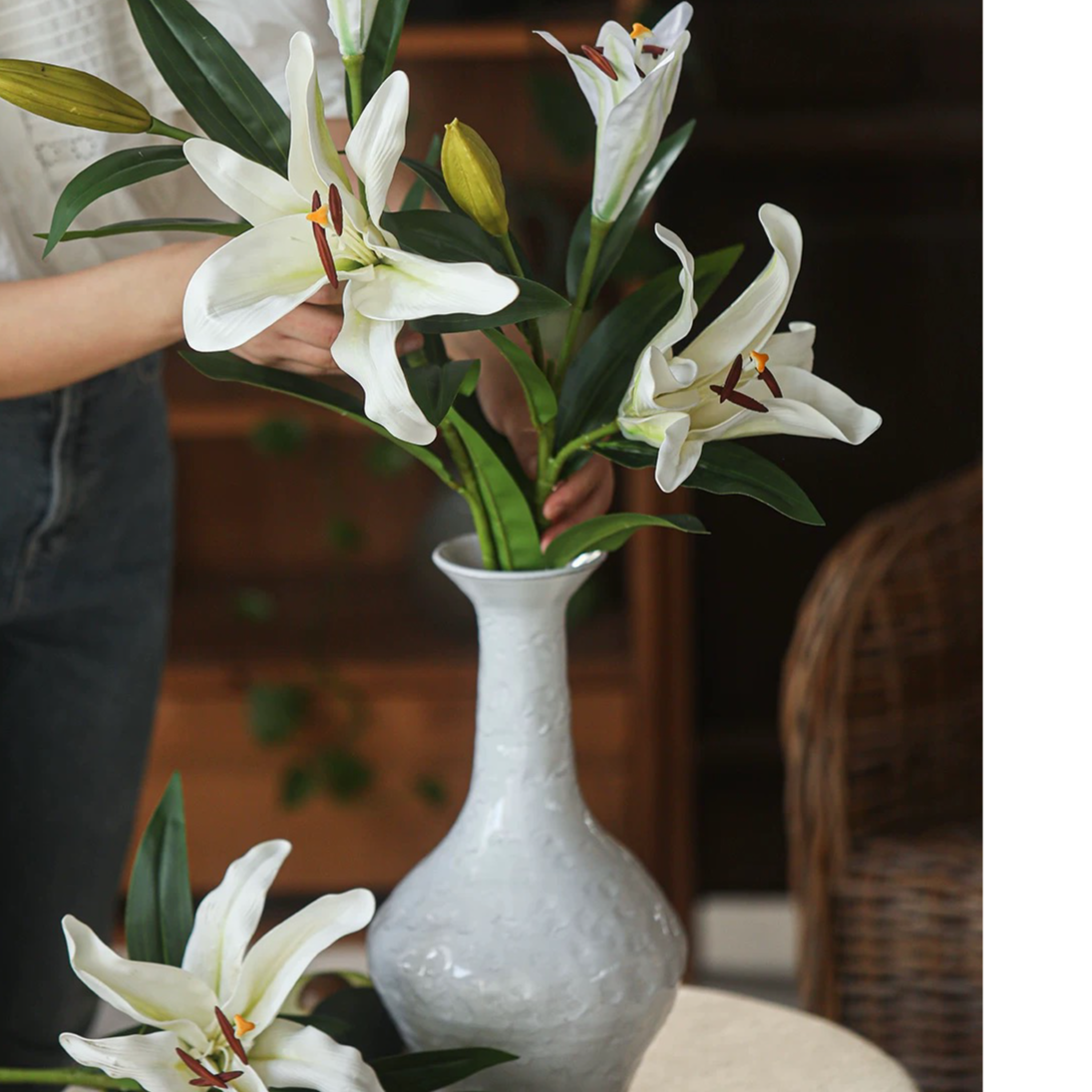 Artificial Real Touch Lily Stem 30" Tall