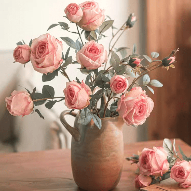 Miriya Large Rose Flower Stem 25.2" Tall - RusticReach