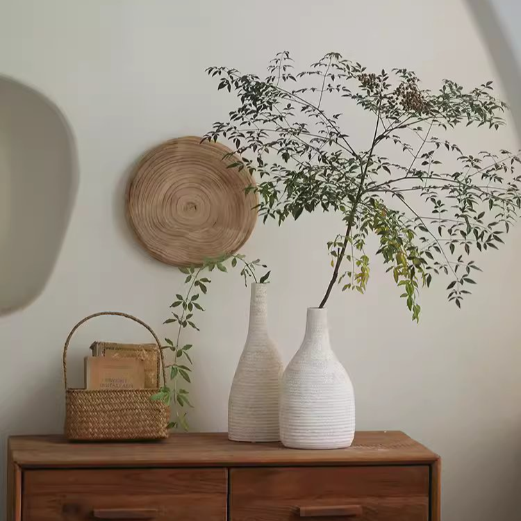 Narrow Neck Vase in White