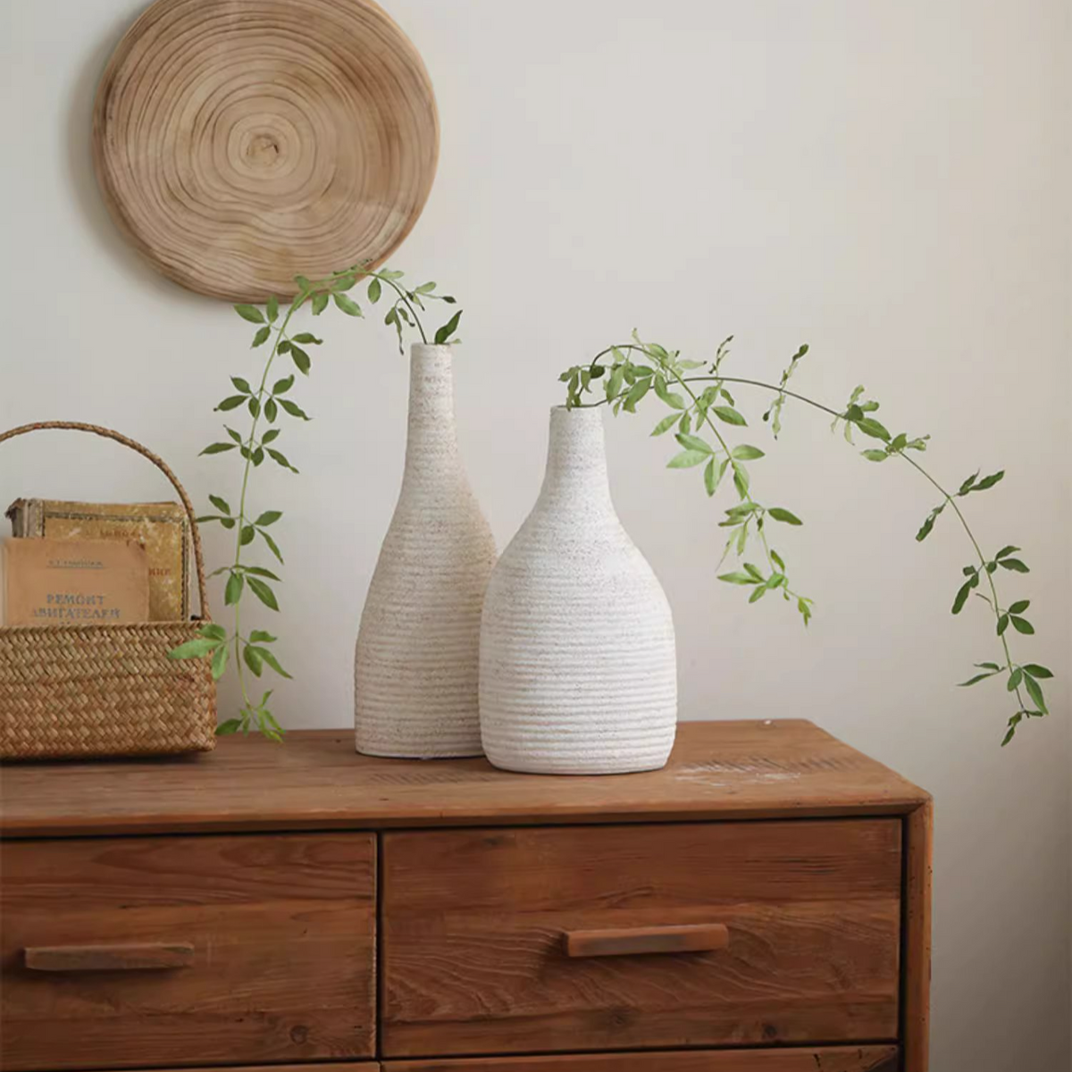 Narrow Neck Vase in White