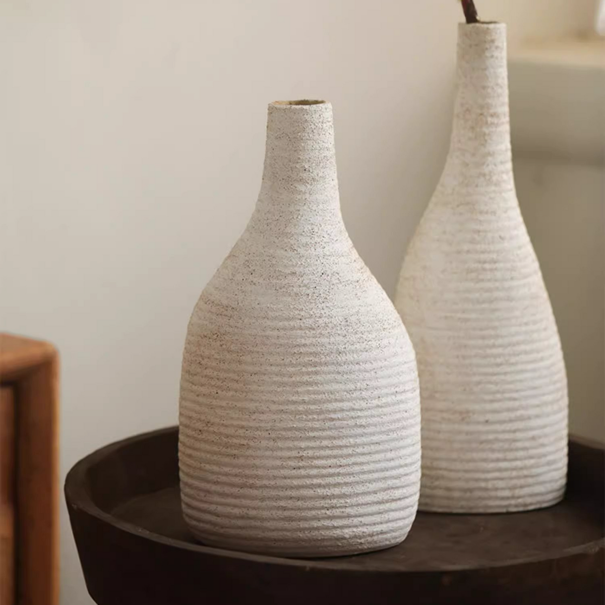 Narrow Neck Vase in White