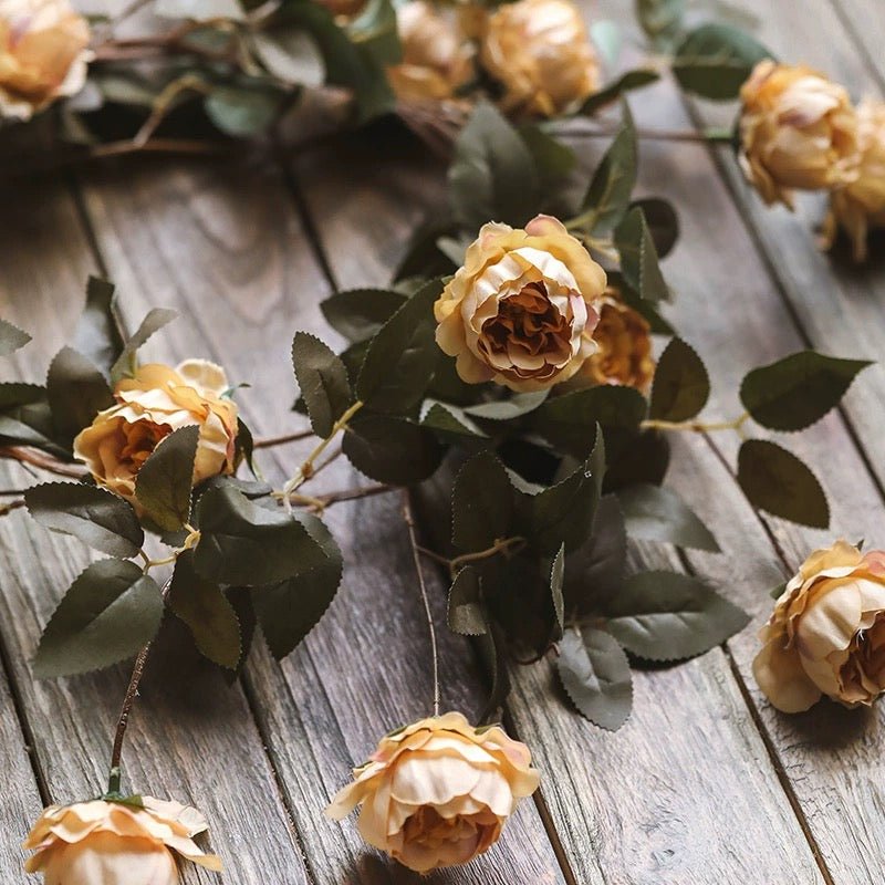 Artificial Small Peony Flower Vine 65" Long - RusticReach