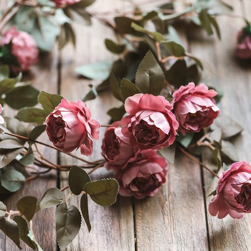Artificial Small Peony Flower Vine 65" Long - RusticReach