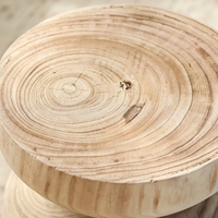 Wabi-Sabi Style Pine Wood Side Table