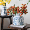 Pomegranate Hand - Painted Blue and White Porcelain Vase - RusticReach