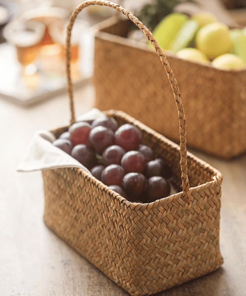 Rectangular Woven Carry Basket Organizer - RusticReach