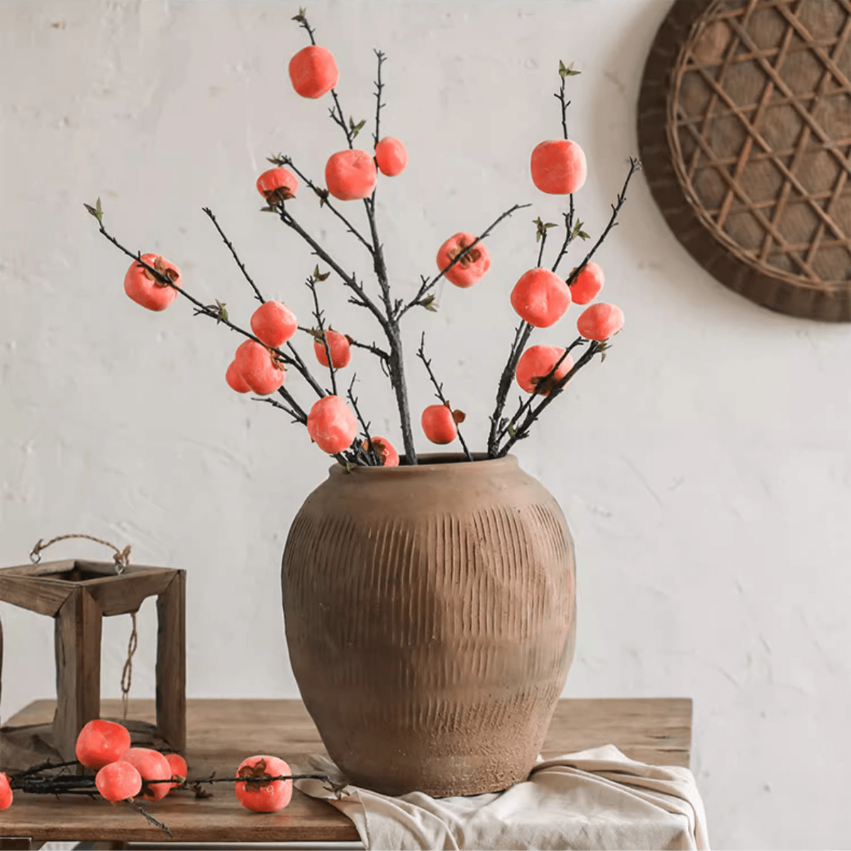 Round Earthenware Brown Pot