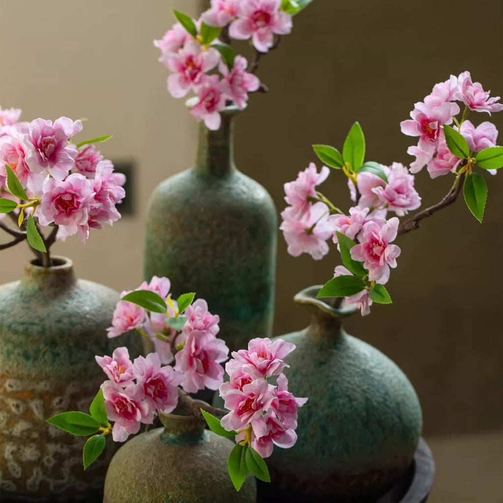 Small Peach Blossom Flower Stem 16.5" Tall - RusticReach