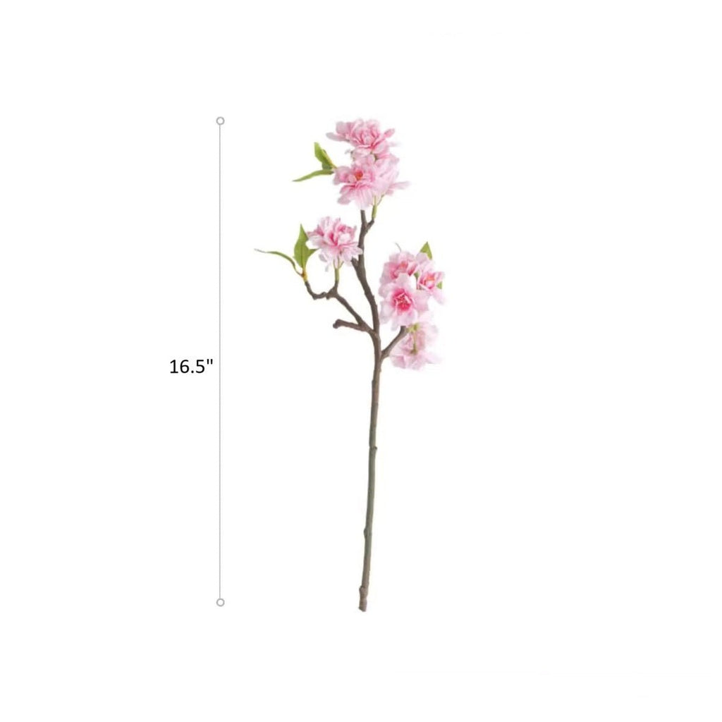 Small Peach Blossom Flower Stem 16.5" Tall - RusticReach