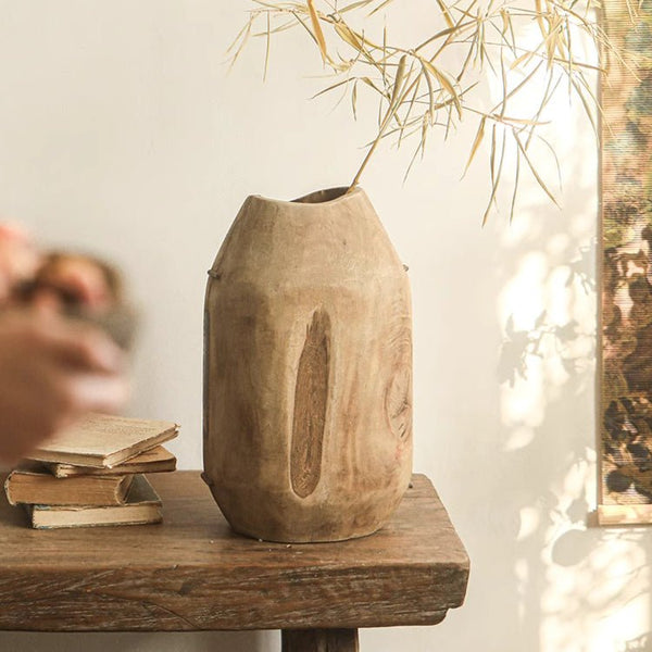 Homestead Solid Wood Décor Vase - RusticReach