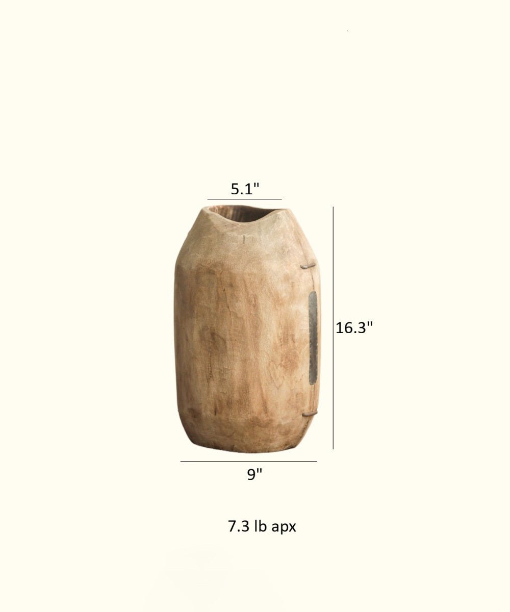 Homestead Solid Wood Décor Vase - RusticReach