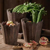 Spliced Solid Wood Planter Round - RusticReach