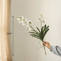 Faux Vanda Orchid Stem 24" Tall