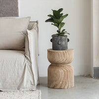 Wabi-Sabi Style Solid Wood Side Table