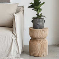 Wabi-Sabi Style Solid Wood Side Table