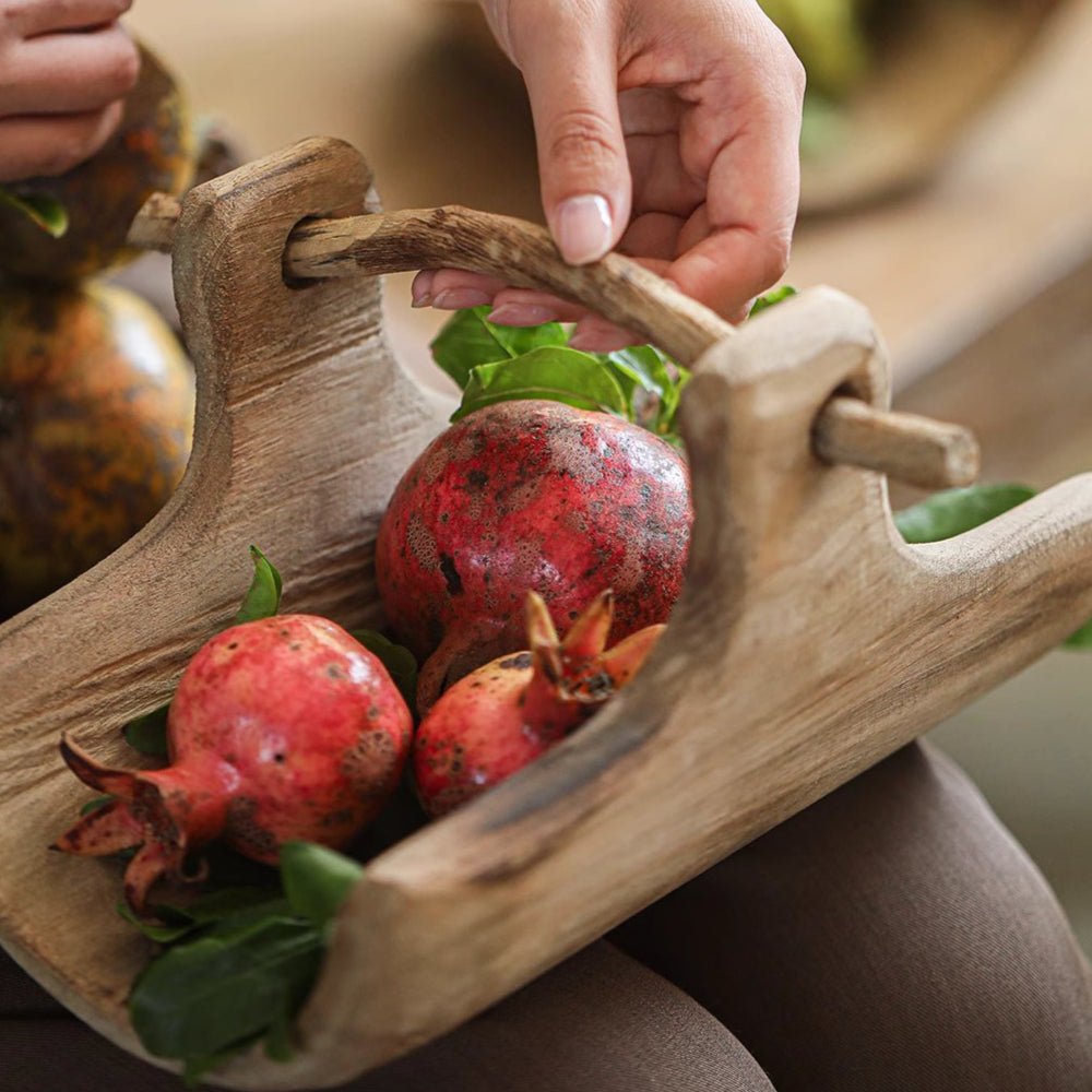 Rustic Wooden Basket Tray - RusticReach