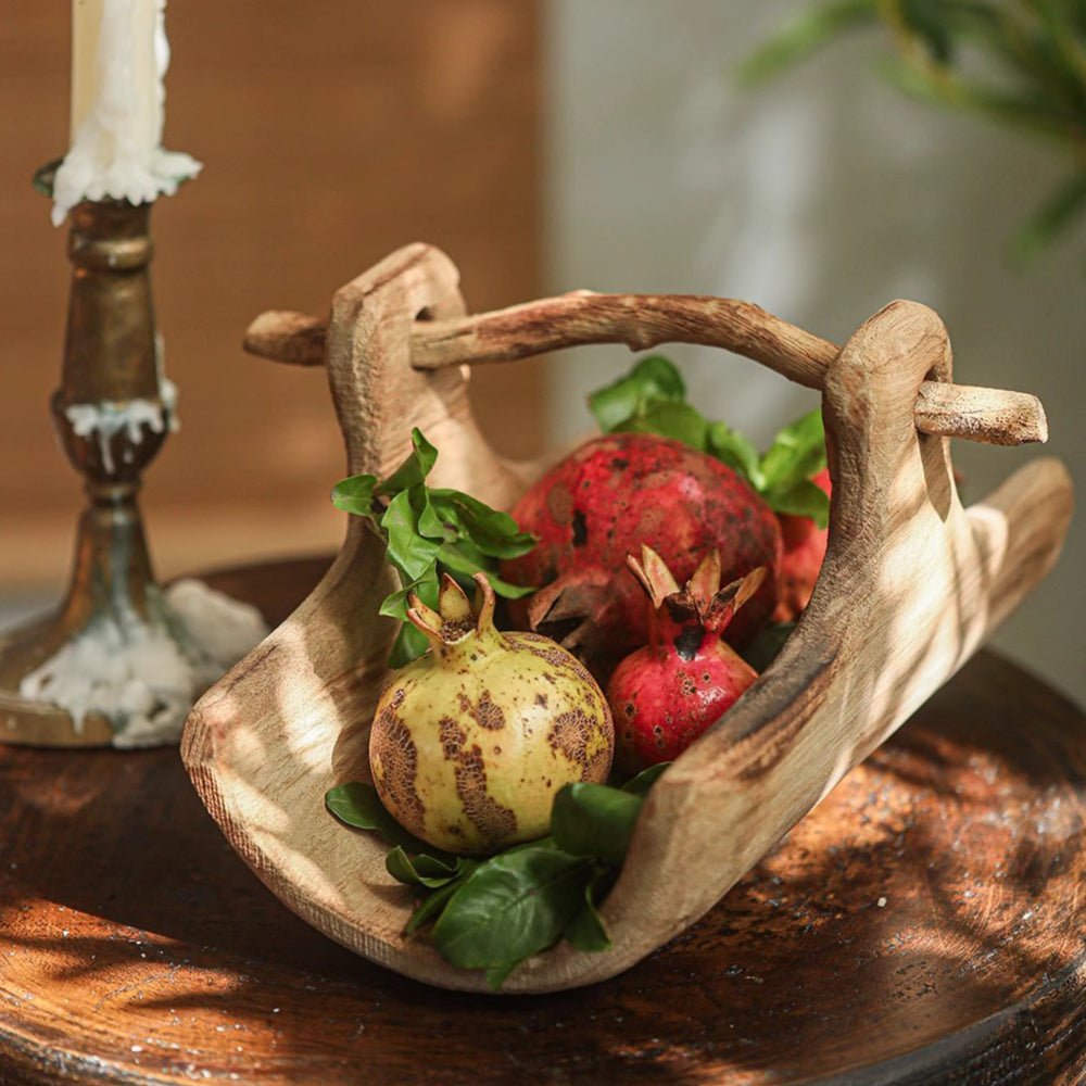 Rustic Wooden Basket Tray - RusticReach
