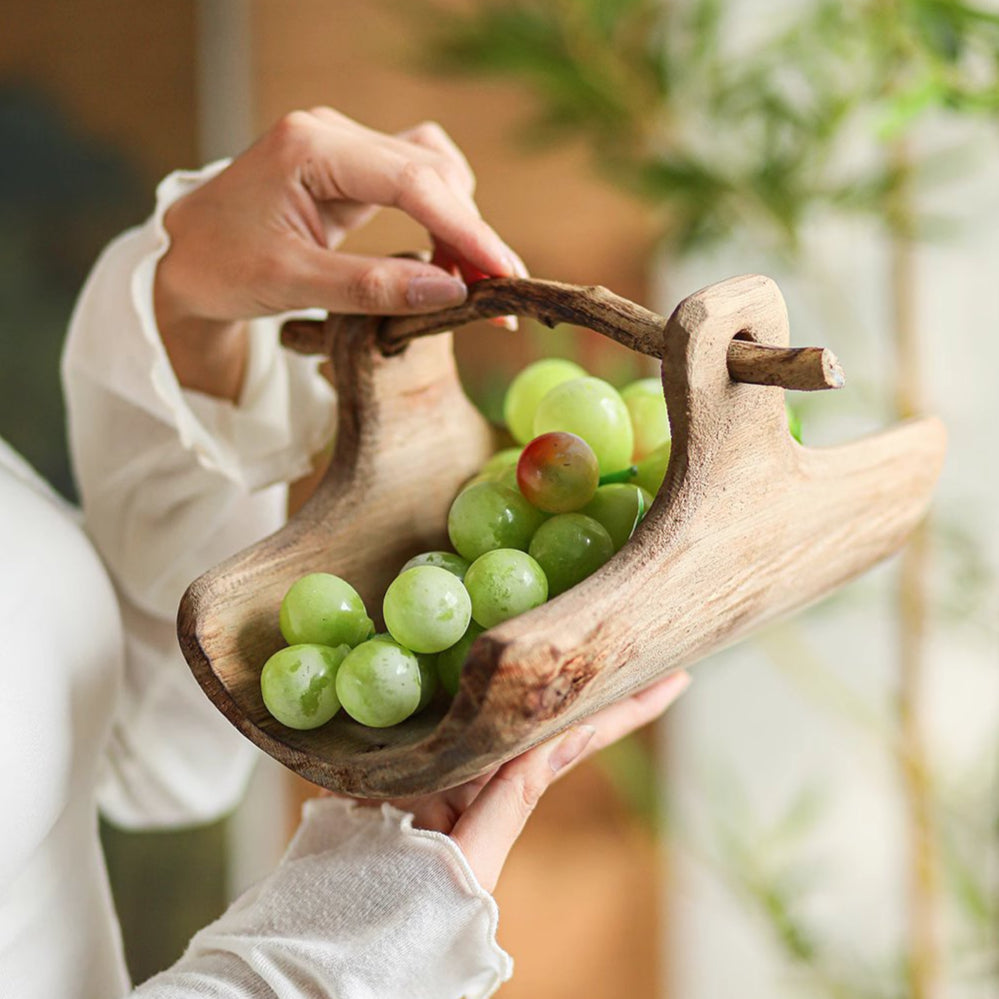 Rustic Wooden Basket Tray