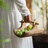 Rustic Wooden Basket Tray