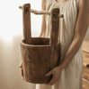 Old - fashioned Wooden Round Bucket - RusticReach