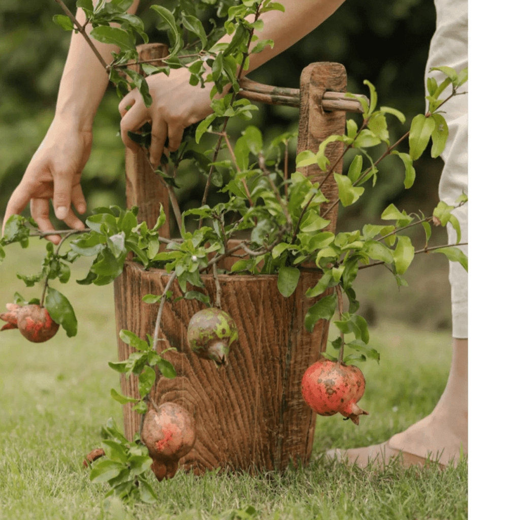 Old - fashioned Wooden Round Bucket - RusticReach
