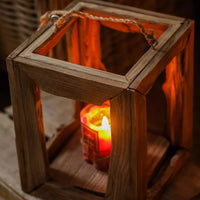 Farmhouse Wooden Lantern Hanging or Tabletop - RusticReach