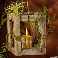 Farmhouse Wooden Lantern Hanging or Tabletop - RusticReach