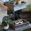 Rustic Wood and Metal Garden Tray Planter - RusticReach