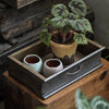 Rustic Wood and Metal Garden Tray Planter - RusticReach
