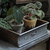 Rustic Wood and Metal Garden Tray Planter - RusticReach