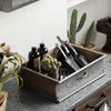 Rustic Wood and Metal Garden Tray Planter - RusticReach