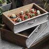 Rustic Wood and Metal Garden Tray Planter - RusticReach