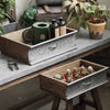 Rustic Wood and Metal Garden Tray Planter - RusticReach
