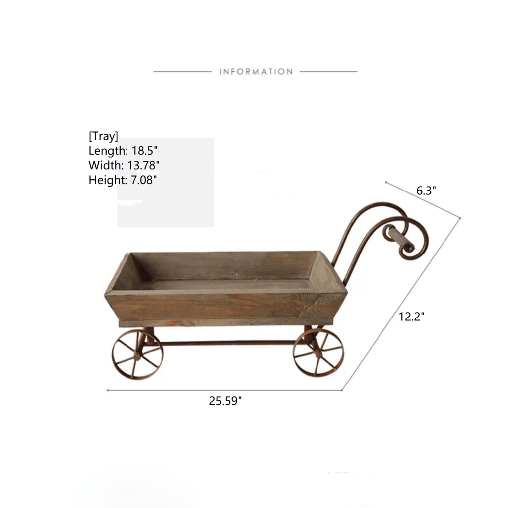 Small Decorative Wooden Wagon Flower Cart - RusticReach