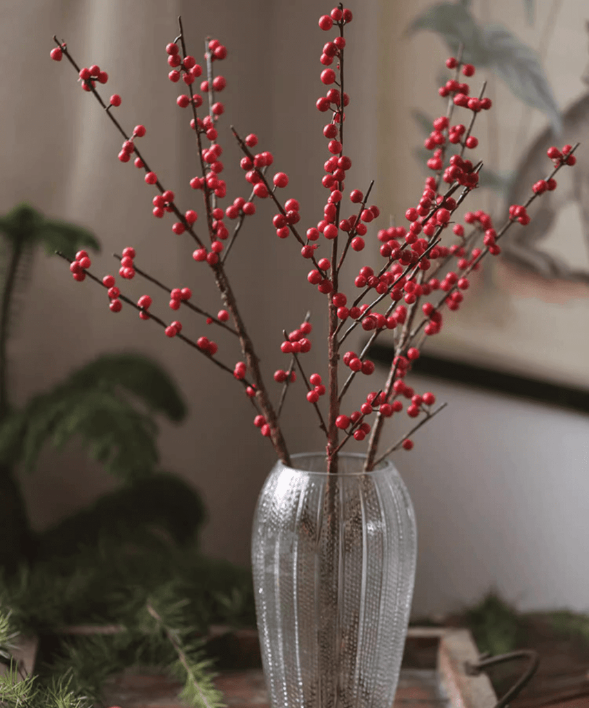 Faux Red Winterberry Stem - RusticReach