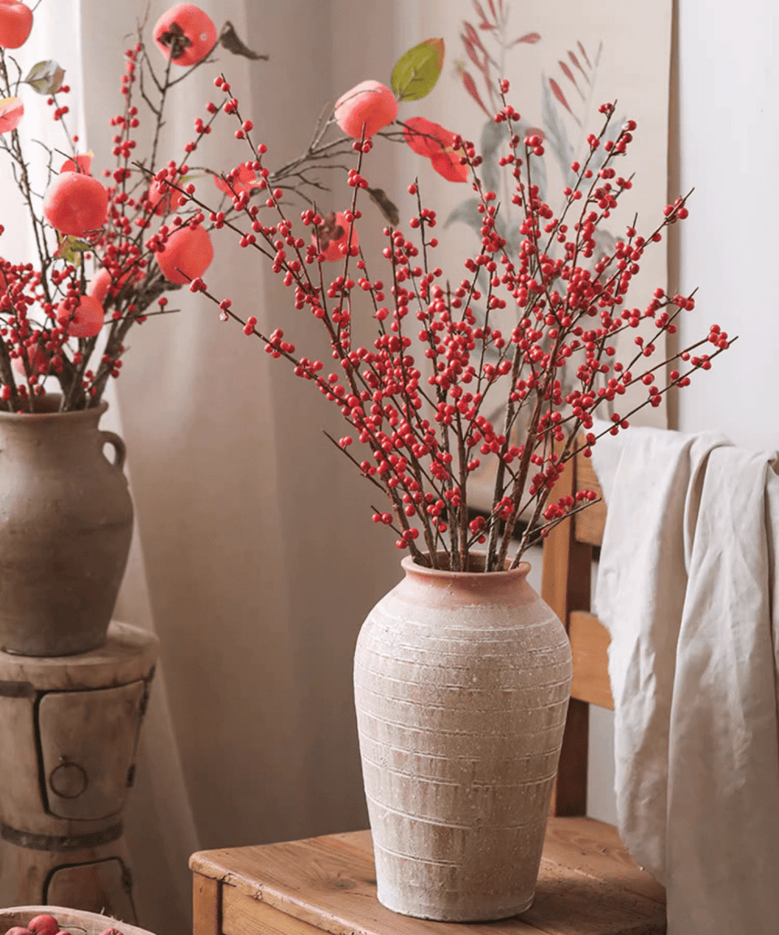 Faux Red Winterberry Stem - RusticReach