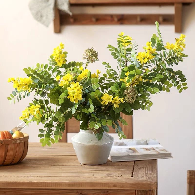 Yellow Acacia Flower Stem 27.5" Tall - RusticReach