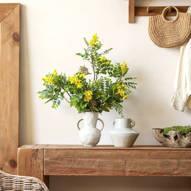 Yellow Acacia Flower Stem 27.5" Tall - RusticReach