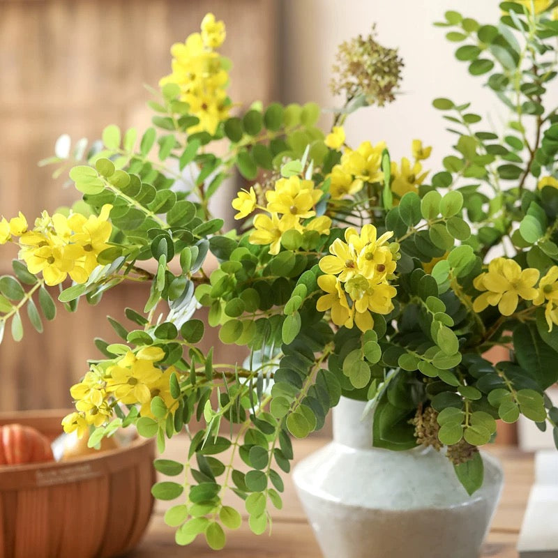 Yellow Acacia Flower Stem 27.5" Tall