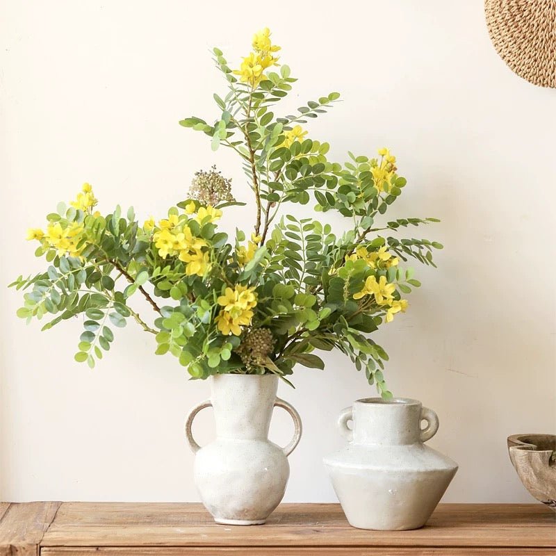 Yellow Acacia Flower Stem 27.5" Tall - RusticReach