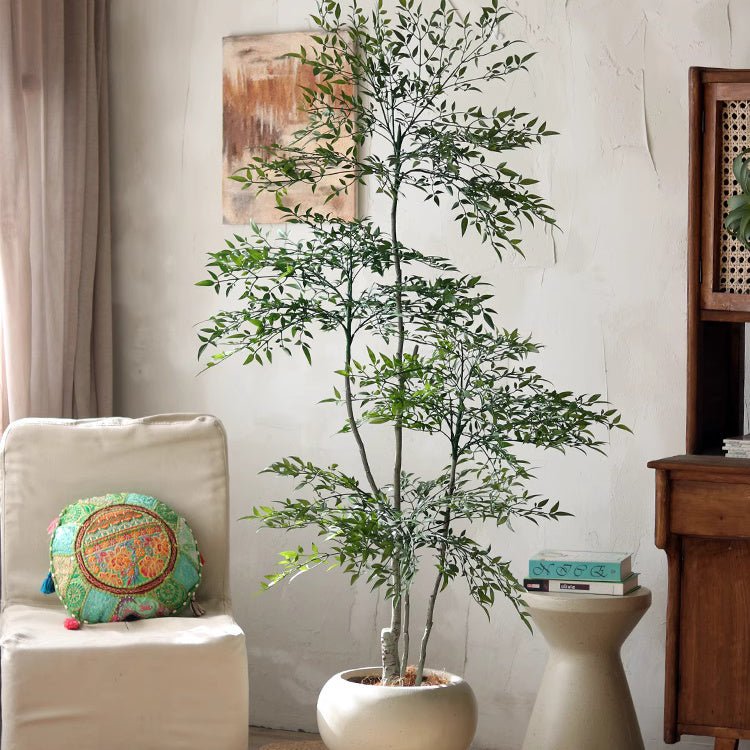 Lifelike Nandina Indoor Tree - RusticReach