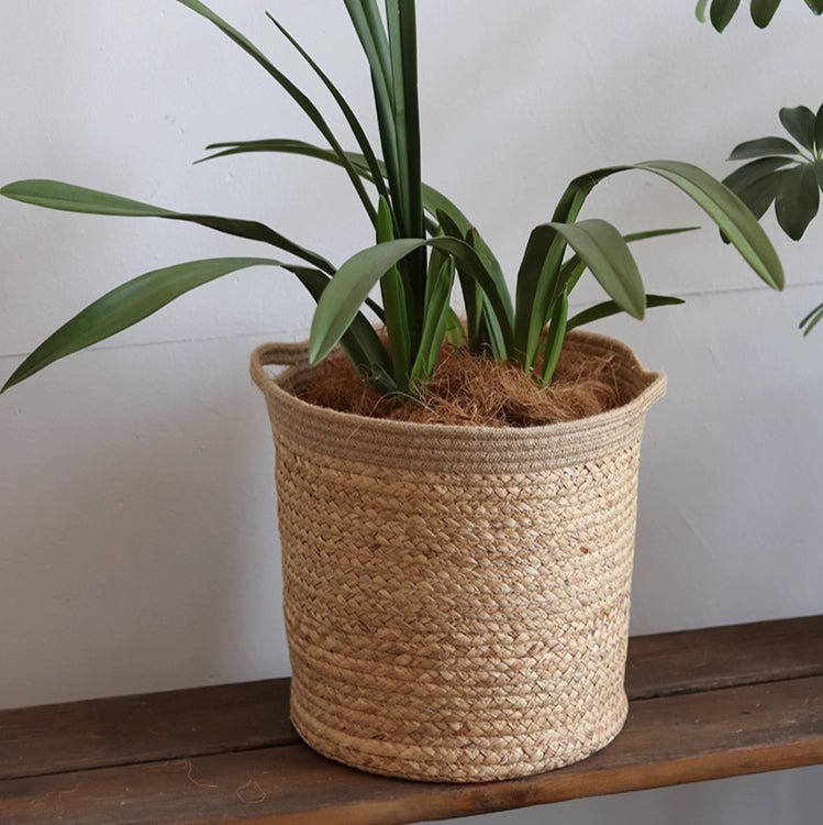 Natural Cylinder Storage and Planter Basket - RusticReach