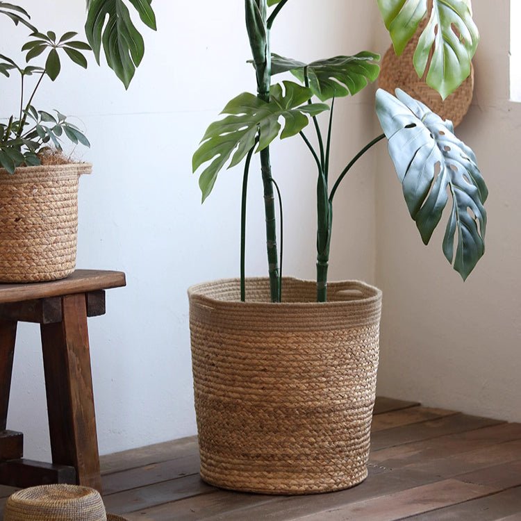 Natural Cylinder Storage and Planter Basket - RusticReach