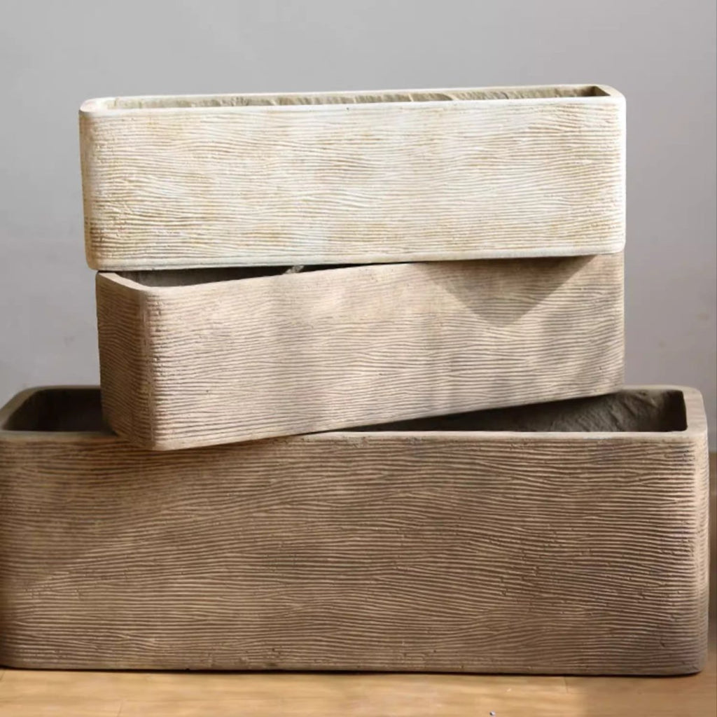 Modern Rectangular Textured Planter - RusticReach