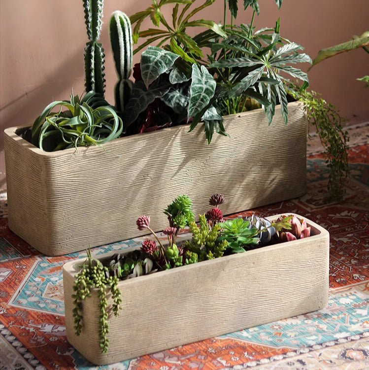 Modern Rectangular Textured Planter - RusticReach