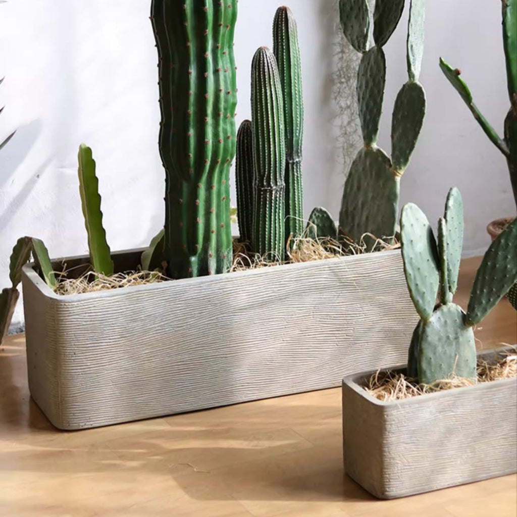 Modern Rectangular Textured Planter - RusticReach
