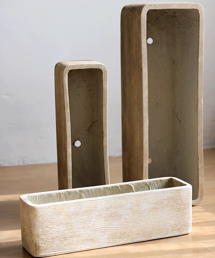 Modern Rectangular Textured Planter - RusticReach