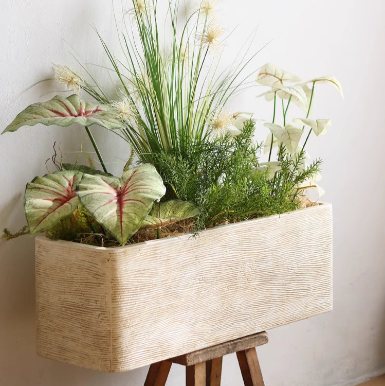 Modern Rectangular Textured Planter - RusticReach